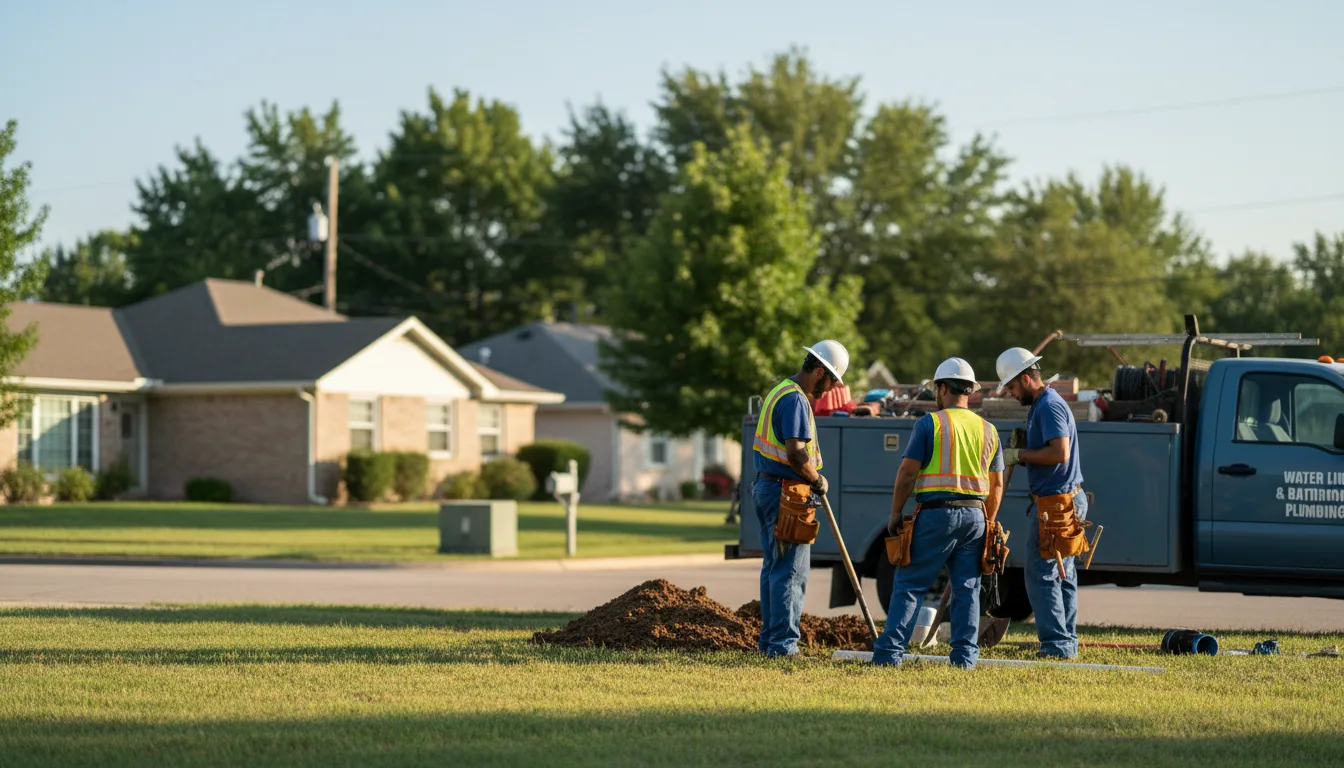 Residential water line and bathroom plumbing service in Hellier, KY
